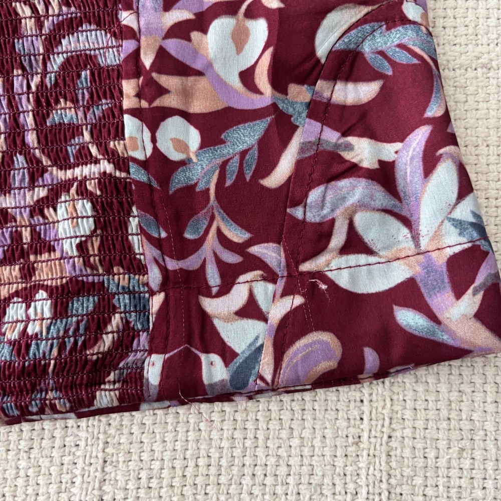 Women's XS FREE PEOPLE Grace Bird Floral Corset Top in Cabernet Combo NWT - Picture 7 of 8